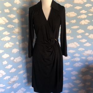 Trina Turk long sleeve wrap dress Black Size 6
